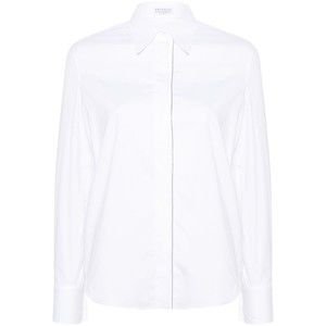 Brunello Cucinelli White Stretch Poplin Shirt - NWT